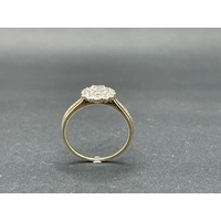 Ladies 9ct Yellow Gold Diamond Cluster Ring