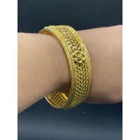 Ladies 21ct Yellow Gold Round Bangle