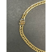 Unisex 18ct Yellow Gold Flat Curb Link Bracelet