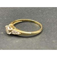 Ladies 9ct Yellow Gold 3 Set Diamond Rings