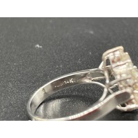 Ladies 14ct White Gold Diamond Dress Ring  