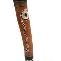 Didgeridoo Custom-Made Using Tree Log Aboriginal Fish Painting Around The Body