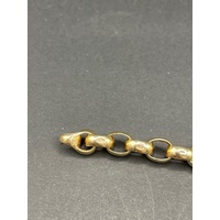 Ladies 9ct Yellow Gold Oval Belcher Link Bracelet