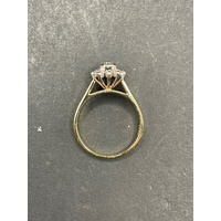 Ladies 18ct Yellow Gold Diamond Cluster Flowerette Ring