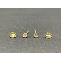 Ladies 18ct Yellow Gold Diamond Stud Earrings