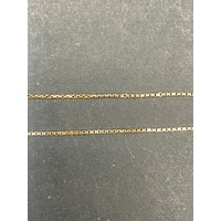 Unisex 9ct Yellow Gold Box Link Necklace & Cross Pendant