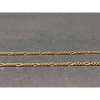 Unisex 9ct Yellow Gold Figaro Link Necklace & Cross Pendant