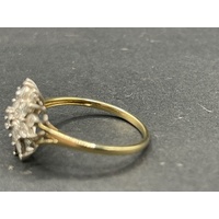 Ladies 9ct Yellow Gold Diamond Cluster Ring