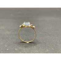 Ladies 14ct Yellow Gold Blue Gemstone Ring