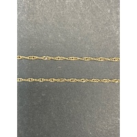 Unisex 9ct Yellow Gold Margarita Twist Link Necklace