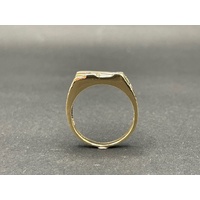 Mens 9ct Yellow Gold Diamond Ring