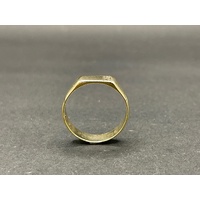 Mens 9ct Yellow Gold Diamond Ring