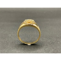 Mens 9ct Yellow Gold Lion Head Ring