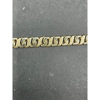 Mens 9ct Yellow Gold Diamond Cut Curb Link Bracelet