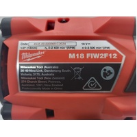 Milwaukee M18FIW2F12 1/2 Inch 13 mm 18V Cordless Impact Wrench Skin Only