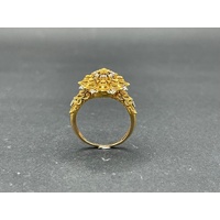 Ladies 21ct Yellow Gold Filigree Pattern Ring