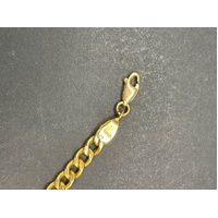 Unisex 21ct Yellow Gold Curb Link ID Bracelet