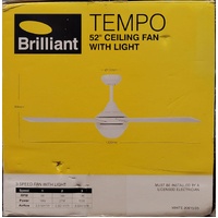 Brilliant Tempo 52 Inch 3 Speed Ceiling Fan with Light White 20915/05