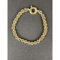 Ladies 9ct Yellow Gold Fancy Knot Like Link Bracelet (Pre-Owned)