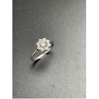 Ladies 9ct White Gold Illusion Setting Diamond Ring Fine Jewellery 