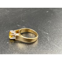 Ladies 18ct Yellow Gold Yellow Gemstone Ring (Pre-Owned)