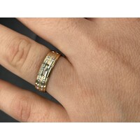 Unisex 18ct Two Tone Yellow White Gold Ring (Pre-Owned)