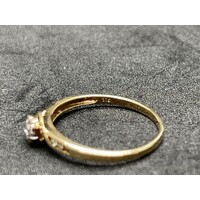 Ladies 9ct Yellow Gold Diamond Ring Set (Pre-Owned)