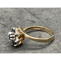 Ladies 9ct Yellow Gold Blue Gemstone Ring (Pre-Owned)