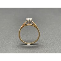 Ladies 9ct Yellow Gold Diamond Engagement Ring (Pre-Owned)