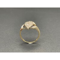 Ladies 9ct Yellow Gold Cluster Diamond Ring (Pre-Owned)