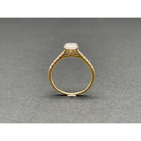 Ladies 18ct Yellow Gold Oval Diamond Engagement Ring (Pre-Owned)