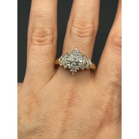 Ladies 9ct Yellow Gold Diamond Cluster Ring