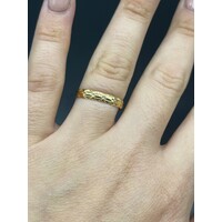 Unisex 21ct Yellow Gold Laser Cut Ring