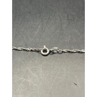 Ladies 9ct White Gold Margarita Link Necklace