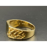 Mens 9ct Yellow Gold Diamond Ring