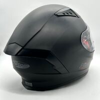 Nitro N501 Solid Matte Black Mens Motorcycle Helmet Size XL 61-62 Built-in Visor