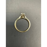 Ladies 18ct Yellow Gold Brillant Cut Solitaire Diamond Ring