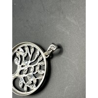 Ladies 9ct White Gold Tree Of Life Pendant