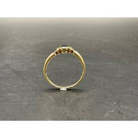 Ladies 9ct Yellow Gold Dark Blue Gemstone Ring