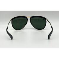 Ray-Ban Olympian Aviator RB2219 901/31 59 Unisex Sunglasses in Black and Green