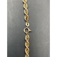 Unisex 9ct Yellow Gold Rope Link Necklace