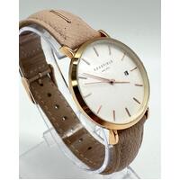 Rosefield RF165 Ladies Pink Rose Gold Leather Band Watch Analog Display