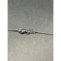 Ladies 18ct White Gold Box Link Chain & Heart Pendant