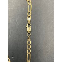 Unisex 9ct Yellow Gold Figaro Link Bracelet