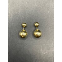 Ladies 18ct Yellow Gold Double Ball Stud Earrings