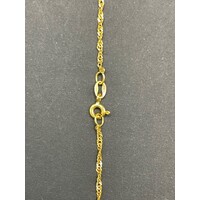 Ladies 18ct Yellow Gold Singapore Link Necklace