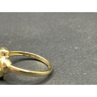 Ladies 14ct Yellow Gold White Pearl Ring