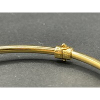 Ladies 18ct Yellow Gold Oval Hinged Bangle