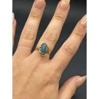 Ladies 9ct Yellow Gold Opal Gemstone Ring