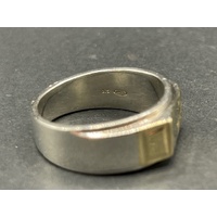 Men's Two Tone Yellow Gold and Sterling Silver Australian Flag Ring